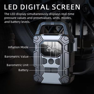 <span class=keywords><strong>Pompe</strong></span> à <span class=keywords><strong>air</strong></span> intelligente sans fil WOHEFU avec batterie externe 7800 MAh <span class=keywords><strong>Pompe</strong></span> de gonflage de pneus de voiture portable pour balles de vélo - Product Image 5