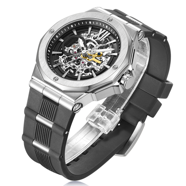Trending Luxury Automatic Vintage Watch OEM Customized Stainless Steel Mechanical Movement 10 Bar Water Resistant Men's Hardlex