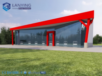 Diseño Gratuito de Salón Prefabricado, Sala de Exposiciones Prefabricada, Taller con Estructura de Acero, Almacén, Nave Metálica, Salón de Exposiciones de Autos 4S