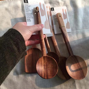 Natural Wood Spoon Ladle Long Rice Soup Cooking Stirring Spoon Solid Wood Dessert Spoon <strong>Cookware</strong> - Product Image 5
