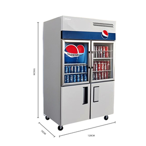 Équipement de réfrigération en acier inoxydable à température unique à refroidissement direct de 1000 L, congélateur et réfrigérateur à <span class=keywords><strong>porte</strong></span> vitrée 2 3 4 6 - Product Image 2