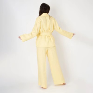 Conjunto de Dos Piezas de Lino y Algodón de Verano para Mujer, Pantalones Holgados, Conjunto de Lino de Dos Piezas de Alta Calidad - Product Image 2