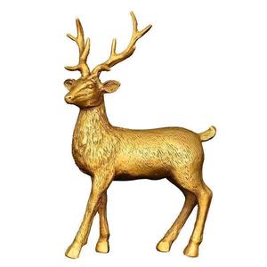 Sculpture de cerf en métal plaqué or, figurine animale 3D, décoration pour la maison, le bureau, le salon, la véranda - Product Image 1