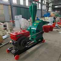 Broyeur de paille BANMO, coupe-fourrage, moteur diesel, 6 lames en acier, grande cuve d'alimentation, cadre mobile, coupe-herbe
