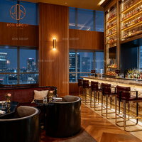 Table de luxe haut de gamme personnalisée en marbre, canapé en cuir, tabouret de bar haut, table et chaise de restaurant, mobilier de banquette pour hôtel et restaurant