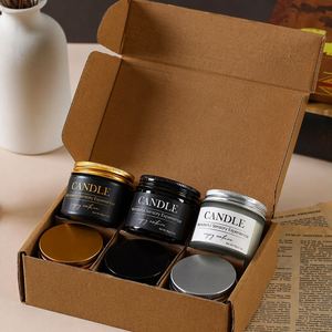 Vela Aromática de Cera de Soja en Frasco de Vidrio Ámbar con Tapa Negra, Fragancia para el Hogar, Venta al Por Mayor, OEM - Product Image 2