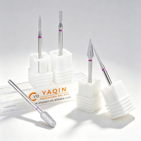 Fraise à ongles professionnelle en diamant, forme flamme, grain fin, tige de 3/32 pouces pour le nettoyage des cuticules, OEM ODM, certifiée CE, usine