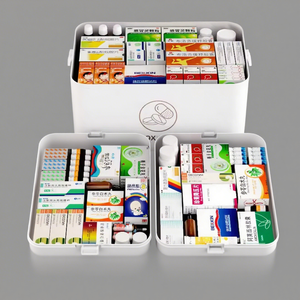 Grande boîte à médicaments domestique trousse de premiers soins portable à domicile boîte de rangement pharmaceutique <span class=keywords><strong>compartiment</strong></span>ée multicouche en plastique - Product Image 5