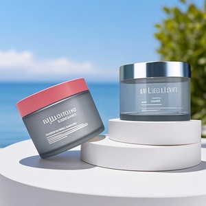 Face Body Scrub Butter Ice Cream <b>Jar</b> Skincare Container Packaging Clear Screw Cap Pink Cosmetic Pet <b>Plastic</b> <b>Jar</b> for Shea Butter - Product Image 4