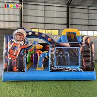 Aire de jeux intérieure espace thème garden party château sautant gonflable structure en PVC maison de saut gonflable videur gonflable