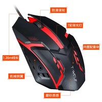 Souris optique de jeu ergonomique rétroéclairée USB filaire légère droitière certifiée FCC RoHS Compatible PC portables Ordinateurs de bureau