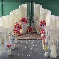 Cortina de Gasa en Forma de S para Decoración de Bodas, Eventos y Escenarios Grandes, Soporte para Cortinas de Hilo para Decoración de Exteriores