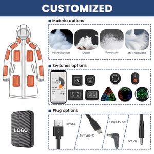 Manufacturer Cozy Warm Soft Heated Electric Wearable Winter <strong>Hoodie</strong> <strong>Blanket</strong> for Adults <strong>Men</strong> and Women With Battery - Product Image 4