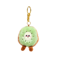 Adorable Porte-clés en Peluche Moelleux Fruits et Légumes : Pomme, Banane, Maïs, Ananas, Fraise – Breloque Mignonne pour Sac et Clés
