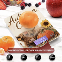 Balance de cuisine numérique personnalisée POD pour Thanksgiving, balance alimentaire en verre personnalisée pour la pâtisserie à domicile et les recettes de cuisine familiale, desserts