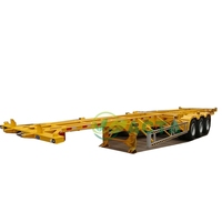 Châssis squelettique à 3 essieux 40ft 20ft Semi-remorque Lowbed Flat Pack Long Beam Dump Truck 12R22.5 Steel Tire 4-axis Container Chassis