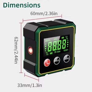 Inclinomètre numérique professionnel industriel DIY avec laser rouge, batterie au lithium, écran rétroéclairé et auto-nivellement électronique - Product Image 3