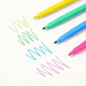 Lot de 12 mini-marqueurs aquarelles lavables à pointe fine, non toxiques, en plastique, pour l'écriture fluide, idéal pour l'art des enfants - Product Image 4