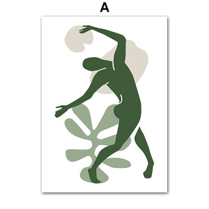 Stampe d'Arte Minimalista con Figure Astratte Verdi e Piante, <span class=keywords><strong>Disegni</strong></span> Geometrici Boho su Tela <span class=keywords><strong>per</strong></span> Soggiorno e Arredamento Casa - Product Image 5
