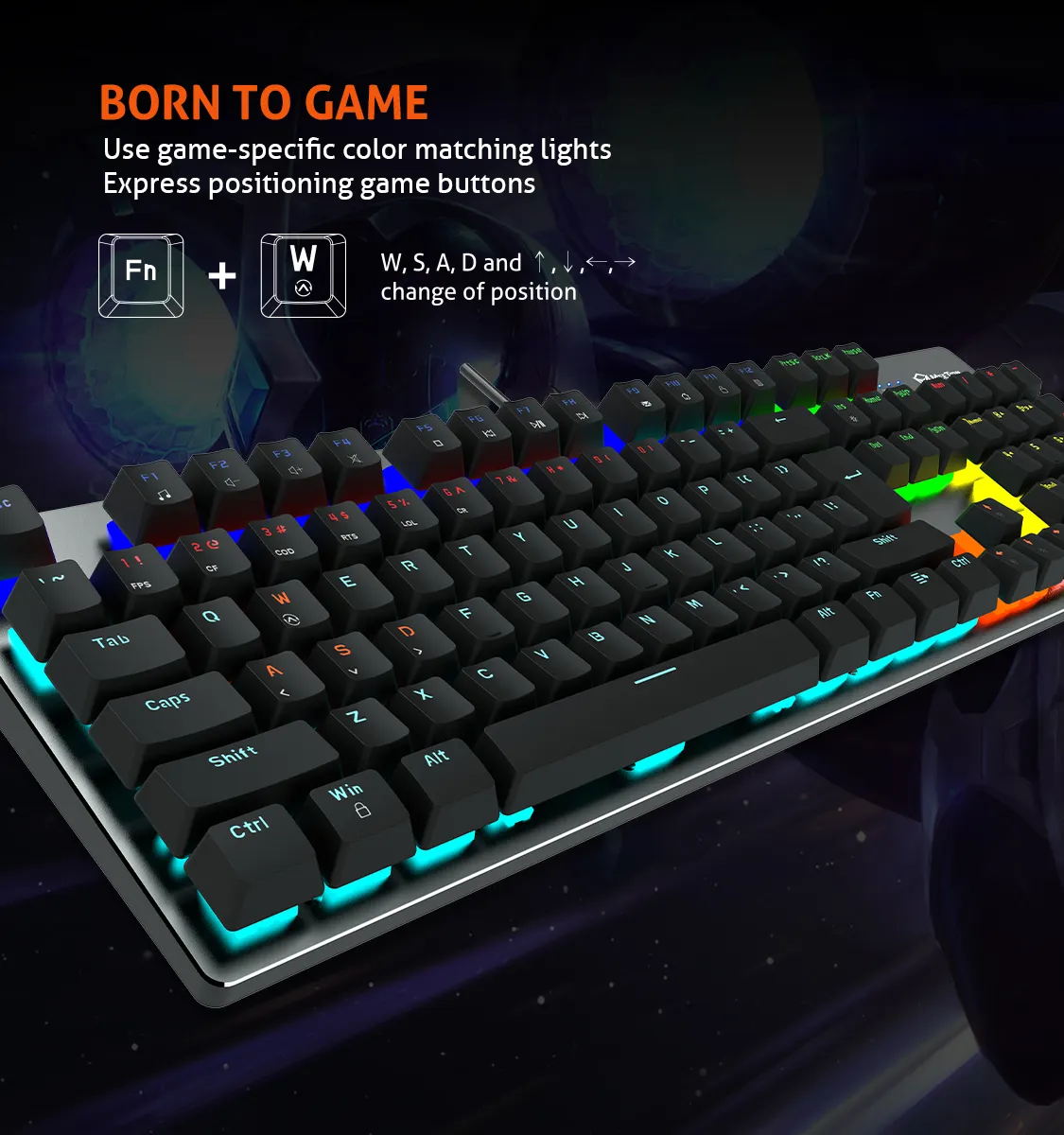 MEETION MT-MK007 PRO USB 104 Keys Mini Wired RGB LED Mechanical Gaming Keyboard For Gamer Desktop PC Computer