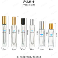 Rouleau en verre d'huile essentielle de parfum en forme de carré de couleur dégradée de 10ml sur la bouteille avec la boule de rouleau en acier