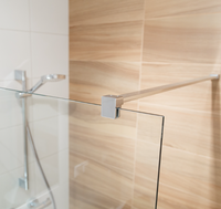 Barre de support stabilisatrice carrée mur-verre pour porte de douche sans cadre