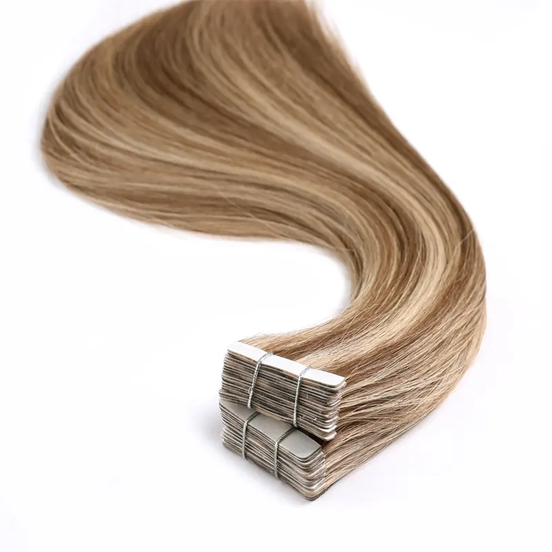 Wholesale Balayage Good Quality Blonde Tape Hair Extensions 100 Virgin Remy Human Hair Tape In Hair Extensions