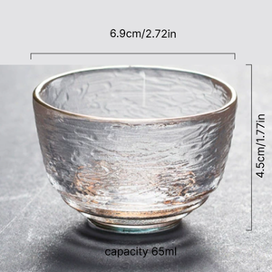 Verre à vin martelé Jiangzhiwu, petit modèle, avec bord doré, 1-100 ml, haute esthétique, épaissi, résistant à la chaleur, portable et durable - Product Image 6