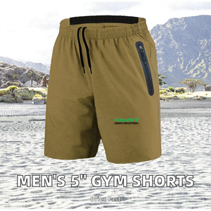 กางเกงขาสั้นออกกำลังกายผู้ชายเอวกลางลายสก็อต แห้งเร็ว ความยาวขาใน 5 นิ้ว ยืดหยุ่นได้ มีเชือกผูก ป้องกันรอยยับ ผ้าแคนวาส - Product Image 3