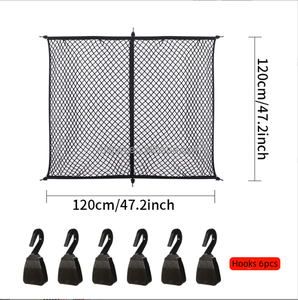 Filet <span class=keywords><strong>de</strong></span> cargaison élastique réglable <span class=keywords><strong>de</strong></span> qualité supérieure pour benne <span class=keywords><strong>de</strong></span> camionnette avec crochets mousquetons pour parcours <span class=keywords><strong>de</strong></span> cordes - Product Image 2
