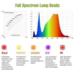 Lámpara LED de Cultivo de Plantas de 800W, Espectro Completo, para Interiores, Semillas, Invernadero, Vegetales, Cultivo Hidropónico, Lámpara UV - Product Image 4