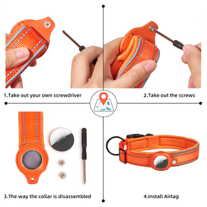 Venta al por mayor colorido <span class=keywords><strong>Airtag</strong></span> Collar <span class=keywords><strong>para</strong></span> perro con tira reflectante GPS Tracker al aire libre seguridad gato perro Collar - Product Image 2