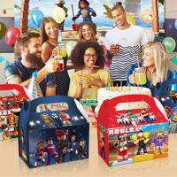 Huancai 12 PCS Cartoon Party begünstigt Candy Treat Boxen Roboter blöcke Papier Geschenk Kuchen Goodies Box für Kinder Geburtstags feier Lieferungen