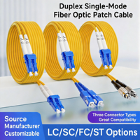 Câble à fibres optiques longues 20m 30m 50m Duplex Monomode LC-LC SC-SC SC-LC Cordon de brassage pré-terminé pour intérieur