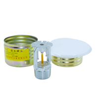 Arroseur encastré DN20Q3 avec plaque de couverture blanche, finition chrome laiton, K115 57 ℃   Tête de sprinkler automatique dissimulée