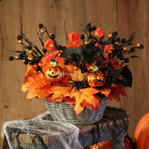 JY Kids <span class=keywords><strong>Lin</strong></span> Stoff Halloween Korb gestreifte Wicker Beauty Geschenk korb aus Weide - Product Image 2