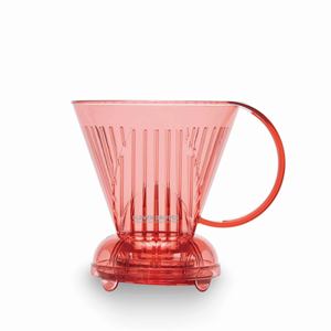 Cafetera de café de preparación manual, trapezoidal, rosa translúcido, libre de BPA, popular entre las boutiques minoristas y cafeterías. - Product Image 1