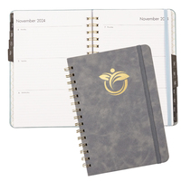 Carnet à spirales avec couverture en cuir A4 et stylo - 100 feuilles de papier kraft en tissu transparent à fleurs