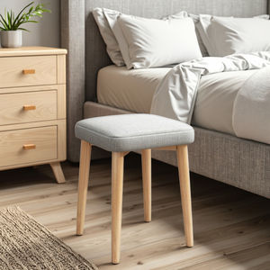 Modern Style Solid Wood <strong>Pouffe</strong> Footstool with Padded Seat for Living Room Home Hotel Bedroom or Home Office Use - Product Image 1