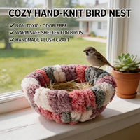 Nid d'oiseau en coton épais CT, lit chaud pour perroquets, perruches, pinsons, hamac en peluche douce pour cage à oiseaux, tente
