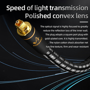 Câble Toslink plaqué or 24 carats ATAUDIO 1m 2m 3m 5m 7,5m 10m Câble <span class=keywords><strong>audio</strong></span> numérique fibre <span class=keywords><strong>optique</strong></span> Toslink mâle mâle <span class=keywords><strong>coaxial</strong></span> en stock - Product Image 4