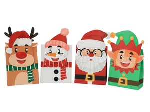 Bolsas <span class=keywords><strong>de</strong></span> Regalo <span class=keywords><strong>de</strong></span> Papel con Personajes Navideños, Bolsas <span class=keywords><strong>de</strong></span> Regalo 3D con Diseño <span class=keywords><strong>de</strong></span> Papá Noel, Muñeco <span class=keywords><strong>de</strong></span> Nieve, Duende y Reno para Niños, Bolsas para Dulces y Recuerdos <span class=keywords><strong>de</strong></span> Fiesta - Product Image 1