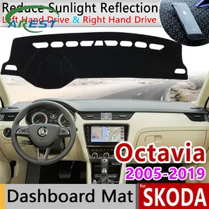 Нескользящий коврик для Skoda Octavia 2 3 A5 A7 MK2 MK3 1Z 5E, Накладка для приборной панели, Солнцезащитный коврик, аксессуары для коврика
