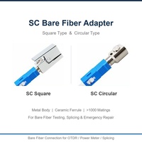 Adaptor Serat Optik SC Bare Fiber dengan Casing Kuningan Berlapis Nikel, Selubung Keramik Zirkonia, Adaptor Serat Optik Presisi 125um