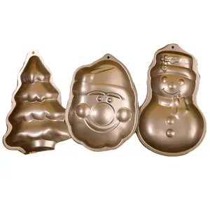 Christmas Snowman pudding pan Santa Claus Tree cake baking mold Non-stick carbon steel baking pan