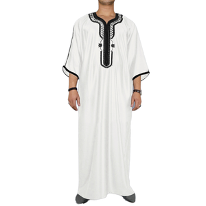 Túnica Blanca de Rayón para Hombres Musulmanes, Estilo Árabe de Oriente Medio, Manga Larga, Antiarrugas, Transpirable, para Uso Diario en Adultos - Product Image 1