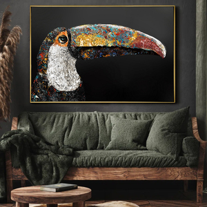 <span class=keywords><strong>Dipinto</strong></span> Decorativo di Lusso di Grandi Dimensioni, Pappagallo 3D con Texture Spessa, <span class=keywords><strong>Dipinto</strong></span> a Olio 100% Fatto a Mano, Incorniciato per Hotel, Gallerie e Uffici - Product Image 6