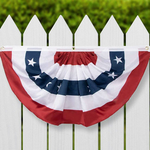 Décoration créative de drapeau américain plissé en forme d'éventail bannière étoilée pour la fête de l'indépendance décoration de la fête du travail - Product Image 3