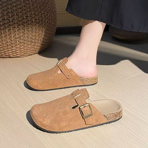 Mules Casuales de Mujer con Parte Superior de Gamuza y Suela de Corcho, Sandalias Planas para el Trabajo y las Compras - Product Image 4