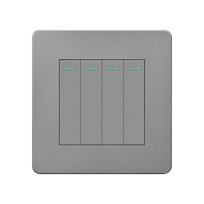 Grey small panel 4 gang 1 way